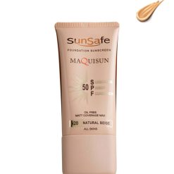 کرم ضدآفتاب سان سیف مکی سان کرم پودری و پرایمری SPF50 - n20-بژ-طبیعی