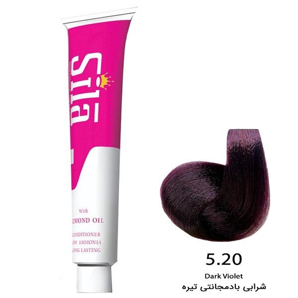 رنگ موی سیلا شماره 5.20 شرابی بادمجانی تیره حجم 120 میلی